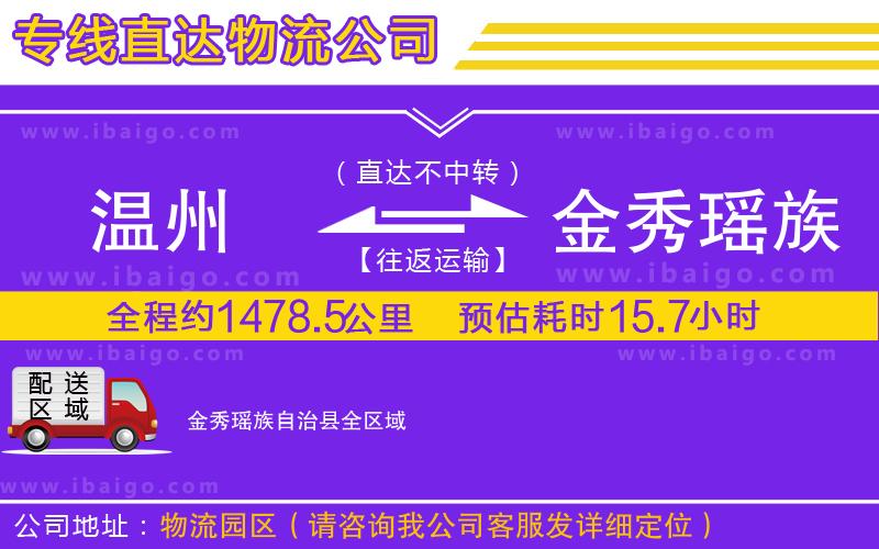 溫州到金秀瑤族自治縣貨運(yùn)公司