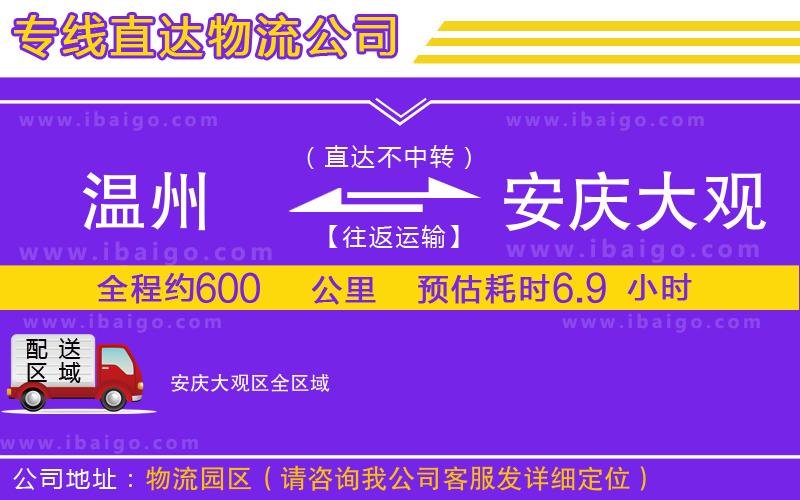 溫州到安慶大觀區(qū)貨運專線