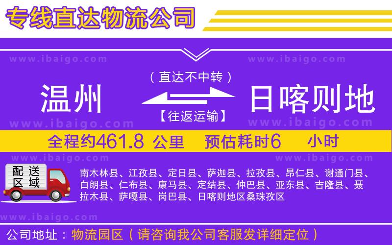 溫州到日喀則地區(qū)物流