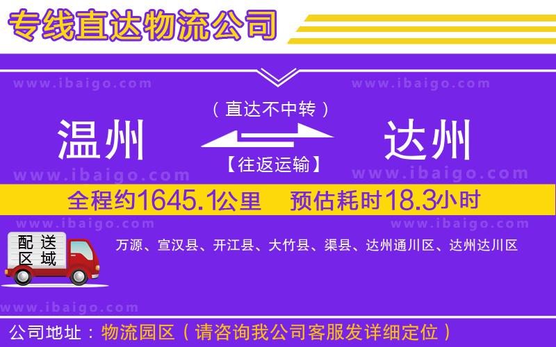 溫州到達(dá)州貨運(yùn)專線