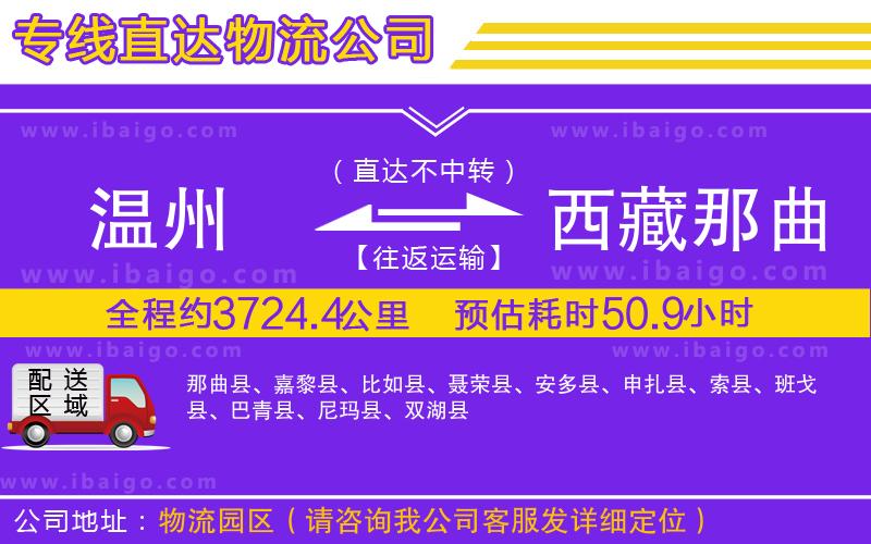 溫州到西藏那曲地區(qū)物流專線