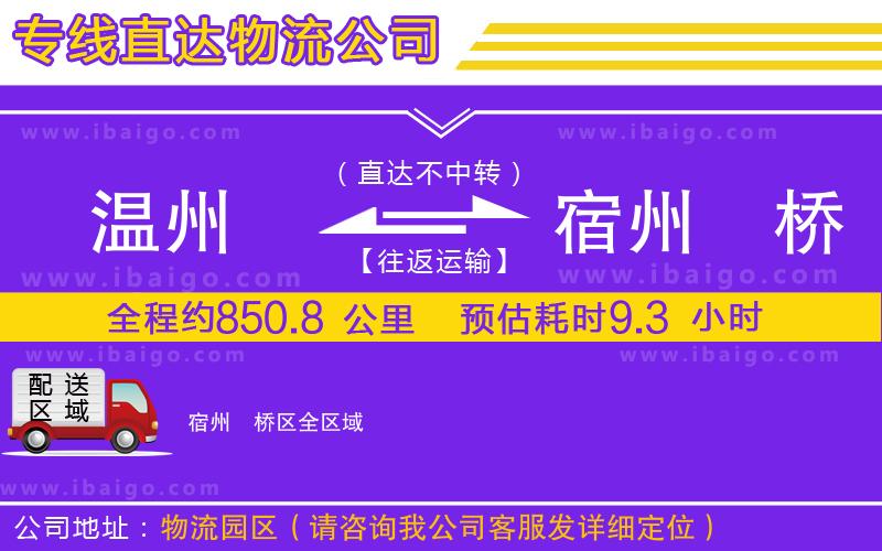 溫州到宿州埇橋區(qū)貨運公司