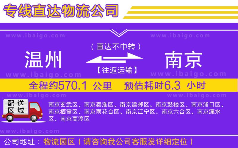溫州到南京物流